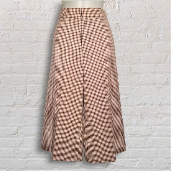 Happy Legs Vintage 70s Rare Red Wide Leg High Waist Gaucho Culottes Crop Pants - Picture 1 of 10